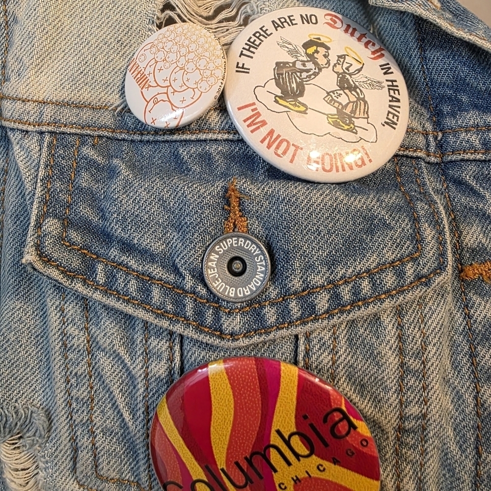 Superdry Denim Jacket with Colorful Patches - Picture 6 of 7